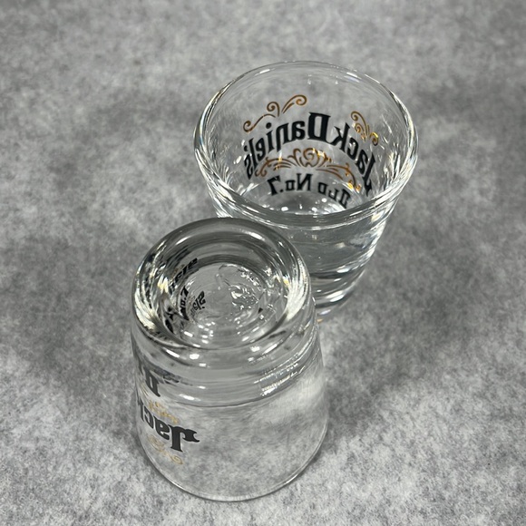 Vintage Jack Daniels Shot Glasses by LIBBY Pair of Bar Ware Men’s Cave Lot of 2 - Picture 3 of 6